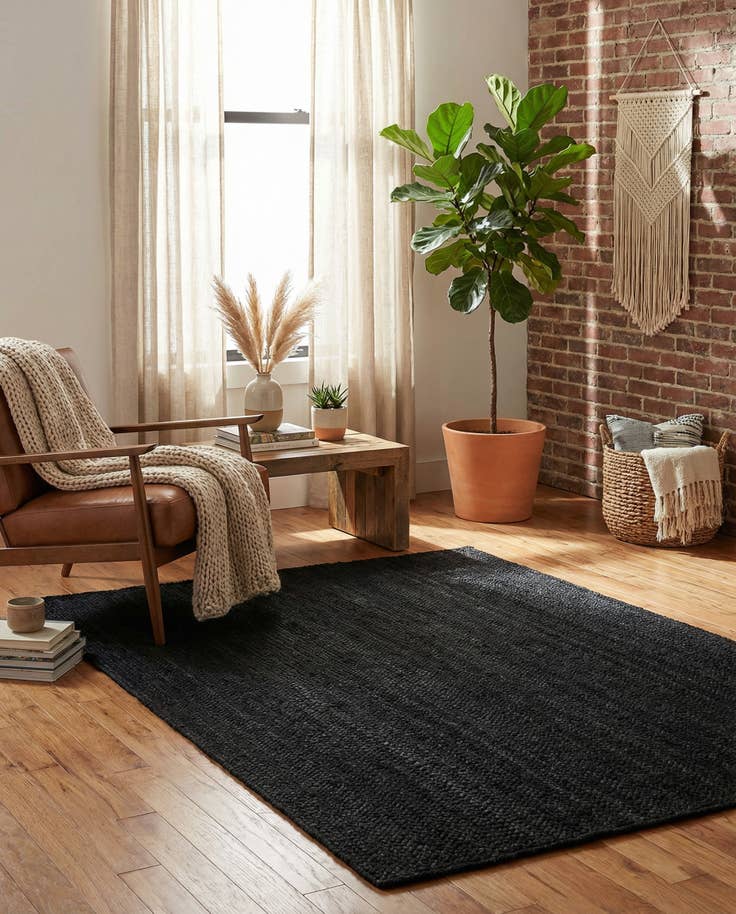 Detail image of 4' 1 x 6' 1 Handmade Braided Jute Rug