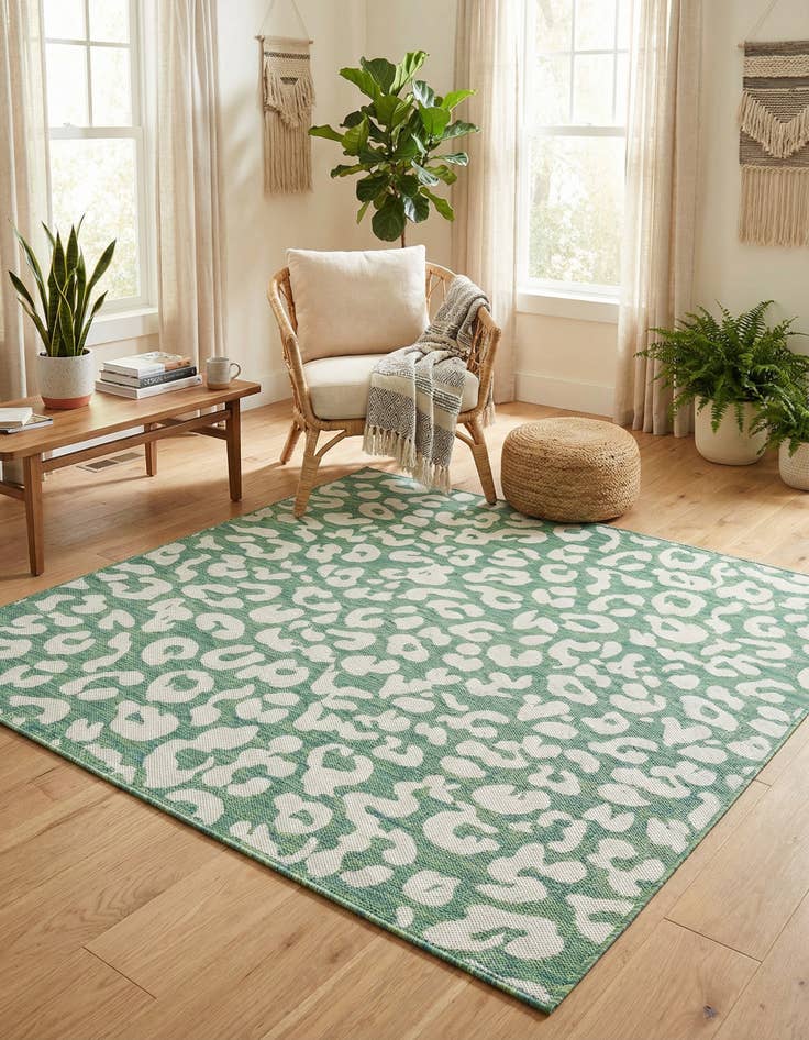 Detail image of 6' x 6'  Washable Safari Indoor / Outdoor Square Rug
