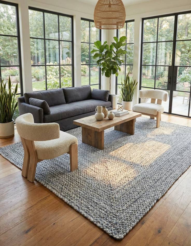 Detail image of 8' x 10' Handmade Braided Chindi Rug