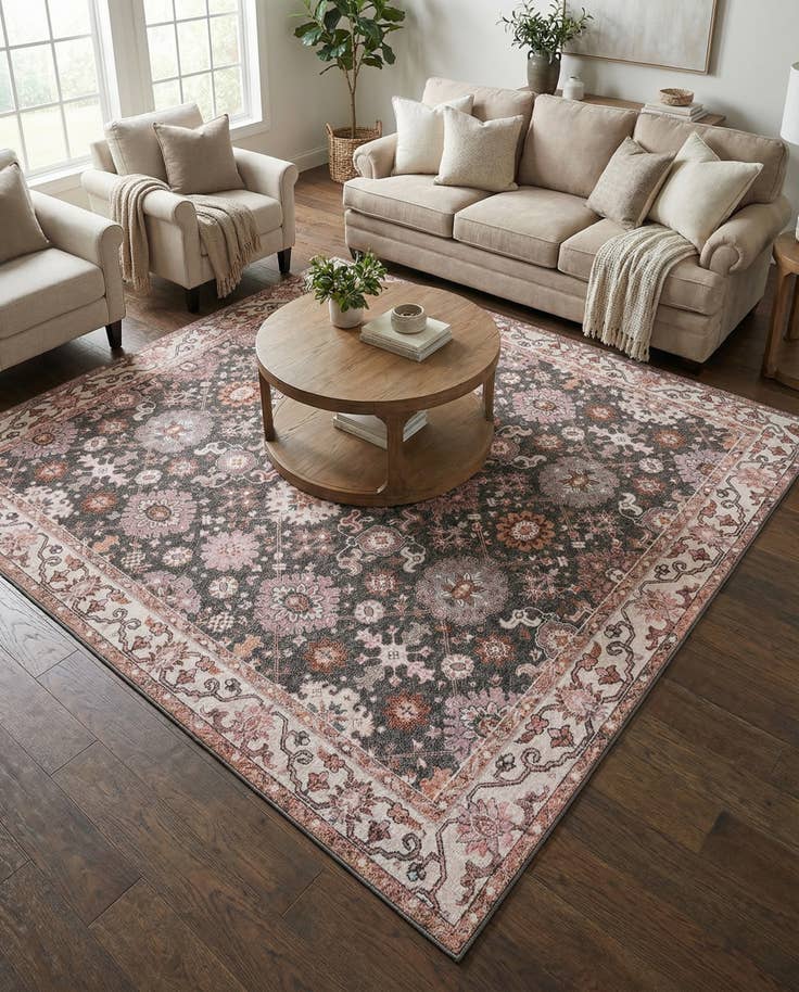 Detail image of 7' 10 x 7' 10 Washable Timeless Square Rug