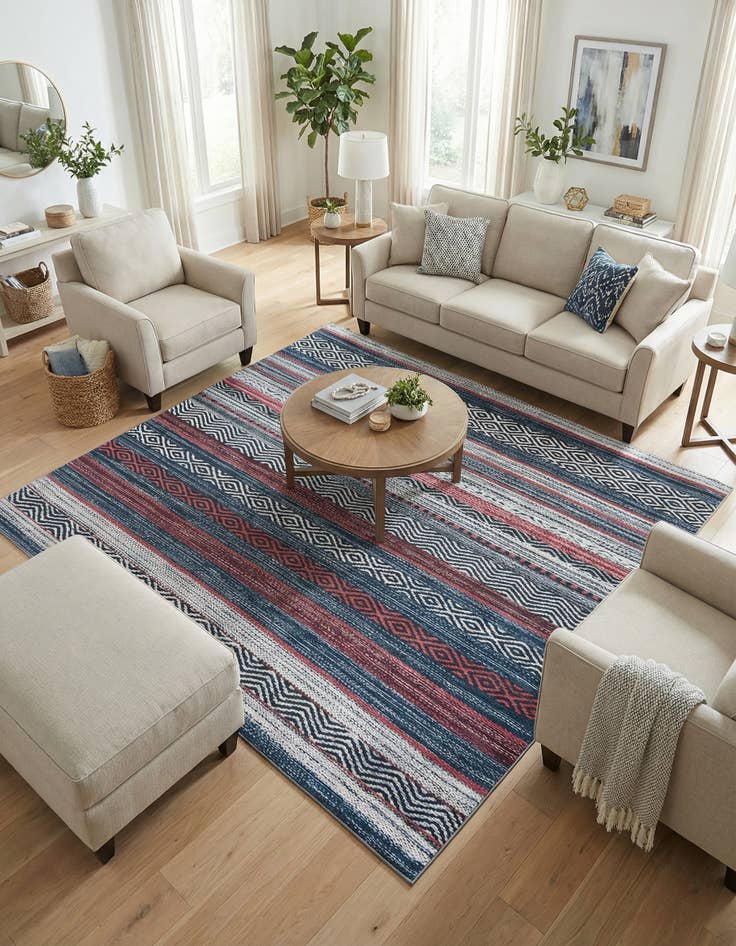 Detail image of 7' 10 x 7' 10  Washable Yara Square Rug