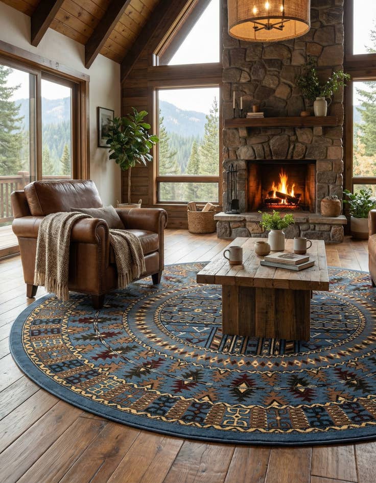 Detail image of 10' x 10' Bokhara Round Rug