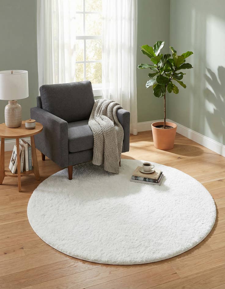 Detail image of  6' x 6' Solid Frieze Round Rug