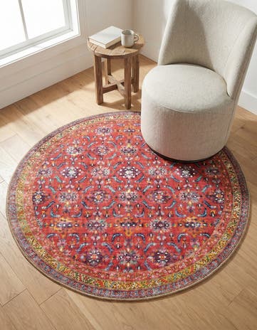 3' 6 x 3' 6 Washable Timeless Round Rug