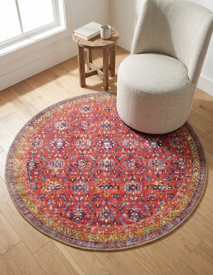 3' 6 x 3' 6 Washable Timeless Round Rug