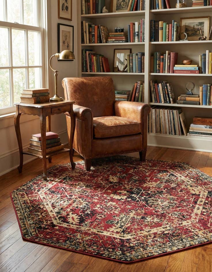 Detail image of 5' 3 x 5' 3 Saturn Octagon Rug