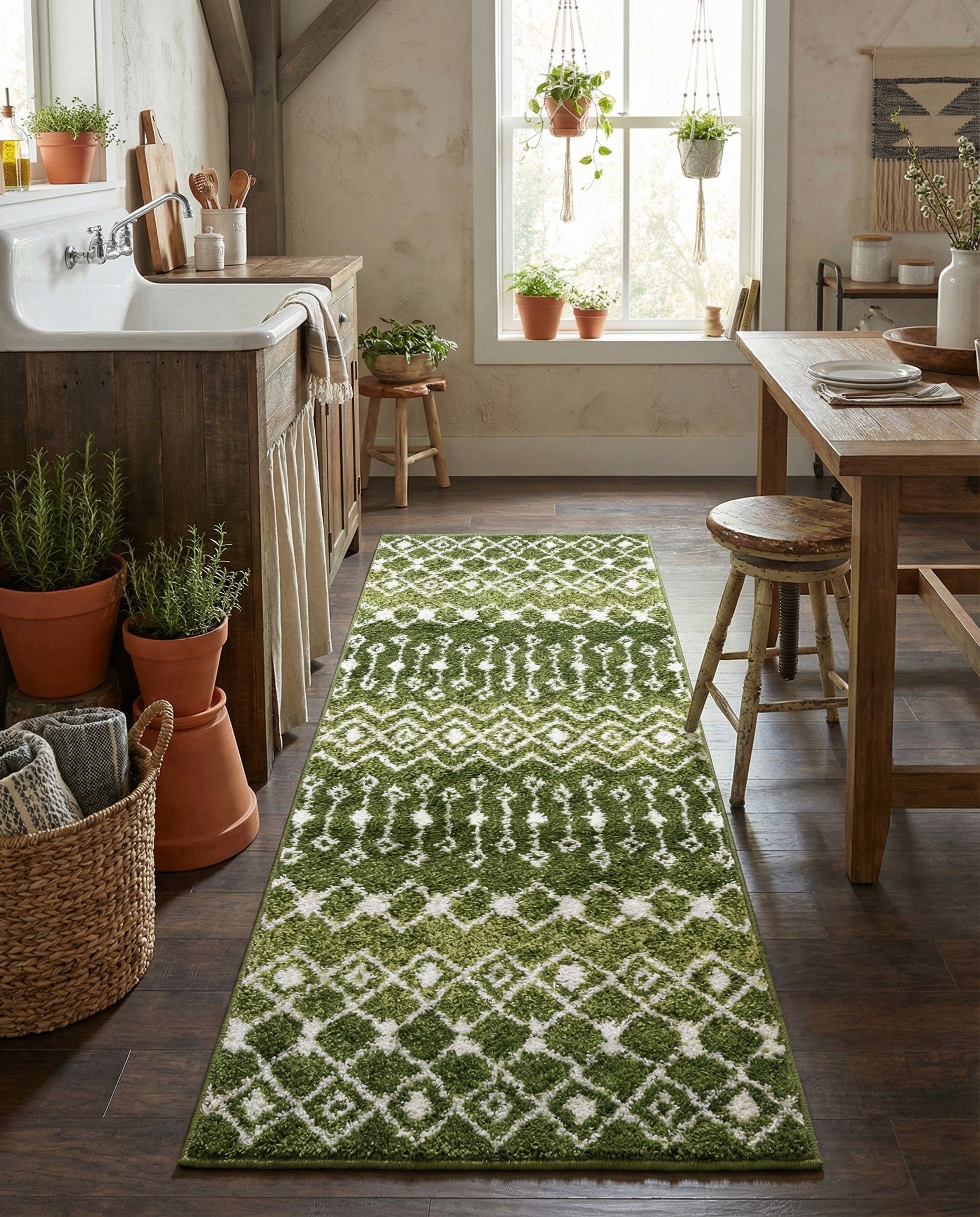 2' x 5' 3 Moroccan Trellis Runner Rug