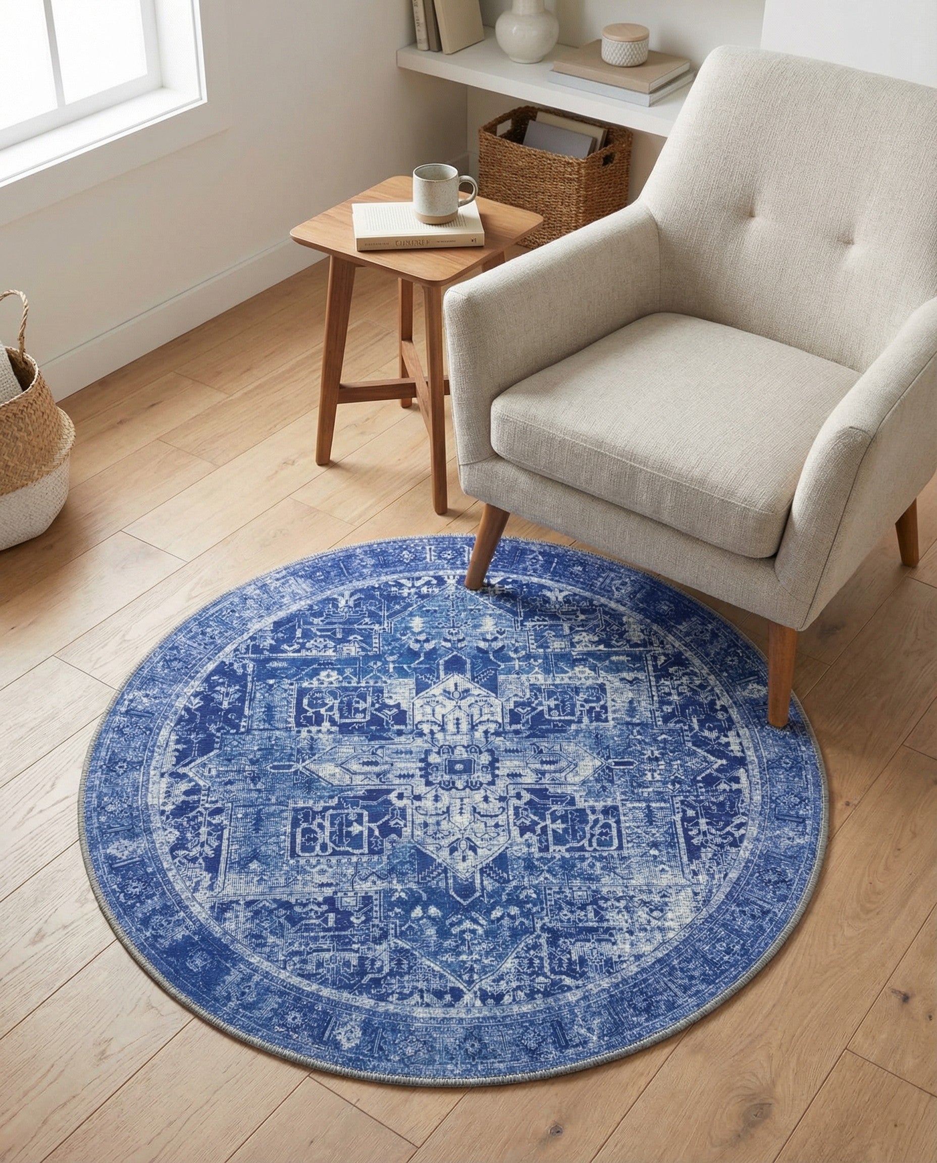 3' 6 x 3' 6 Washable Timeless Round Rug