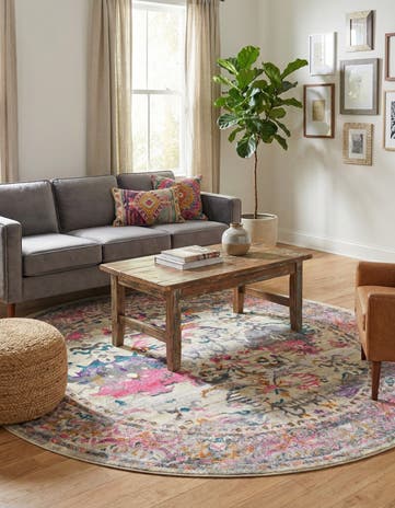 Beige Delilah Round Rug