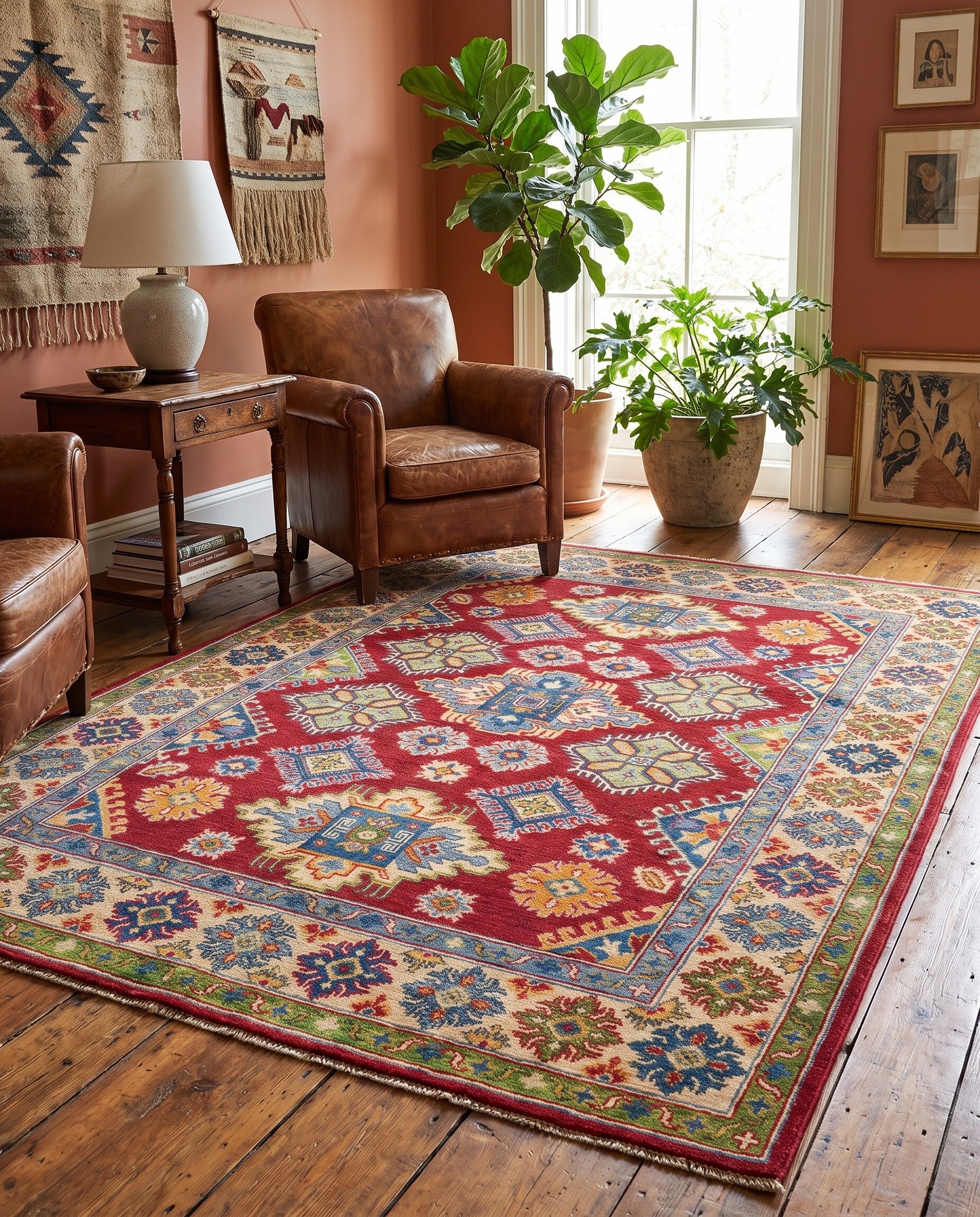 Detail image 3 of 10: 4' 10 x 6' 8 Hand Knotted Kazak Rug
