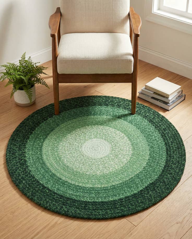 Detail image of 3' 1 x 3' 1 Handmade Hand Braided Wool Round Rug
