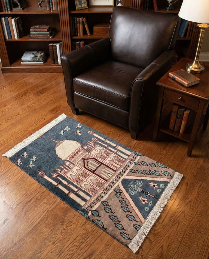 2' x 3' 1 Hand Knotted Lahour Oriental Wool Rug