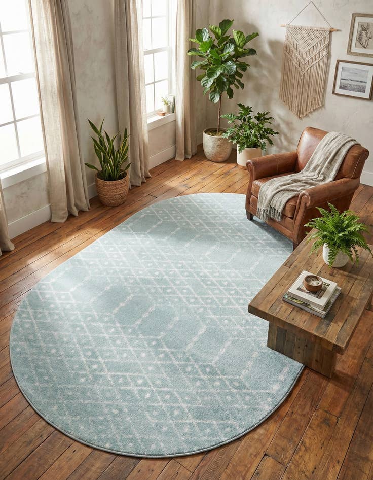 Detail image of 7' 10 x 10' Paxon Trellis Oval Rug