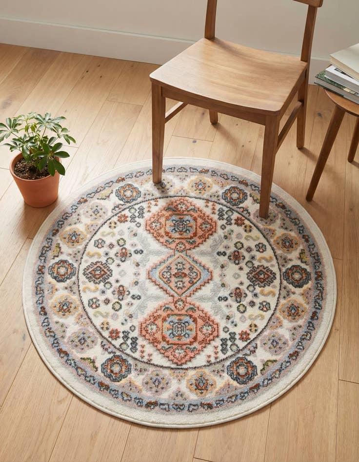 Detail image of 3' 3 x 3' 3 Kamala Washable Round Rug