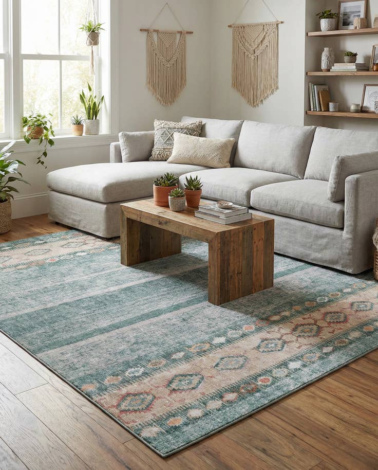 Detail image of 7' 6 x 7' 6 Washable Timeless Square Rug