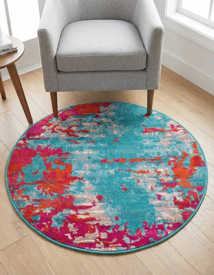 Detail image of 3' x 3' Azalea Round Rug