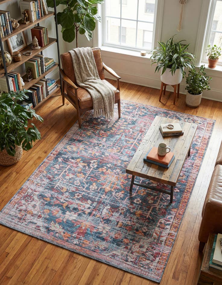 Detail image of 5' 3 x 8'  Washable Maahru Rug