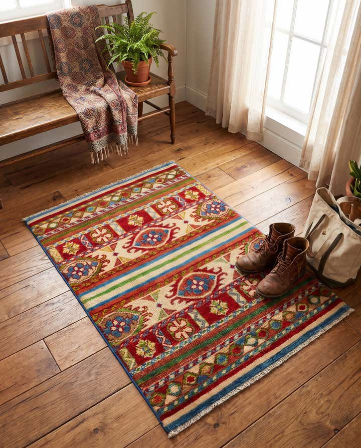 60cm x 90cm Hand Knotted Kazak Rug