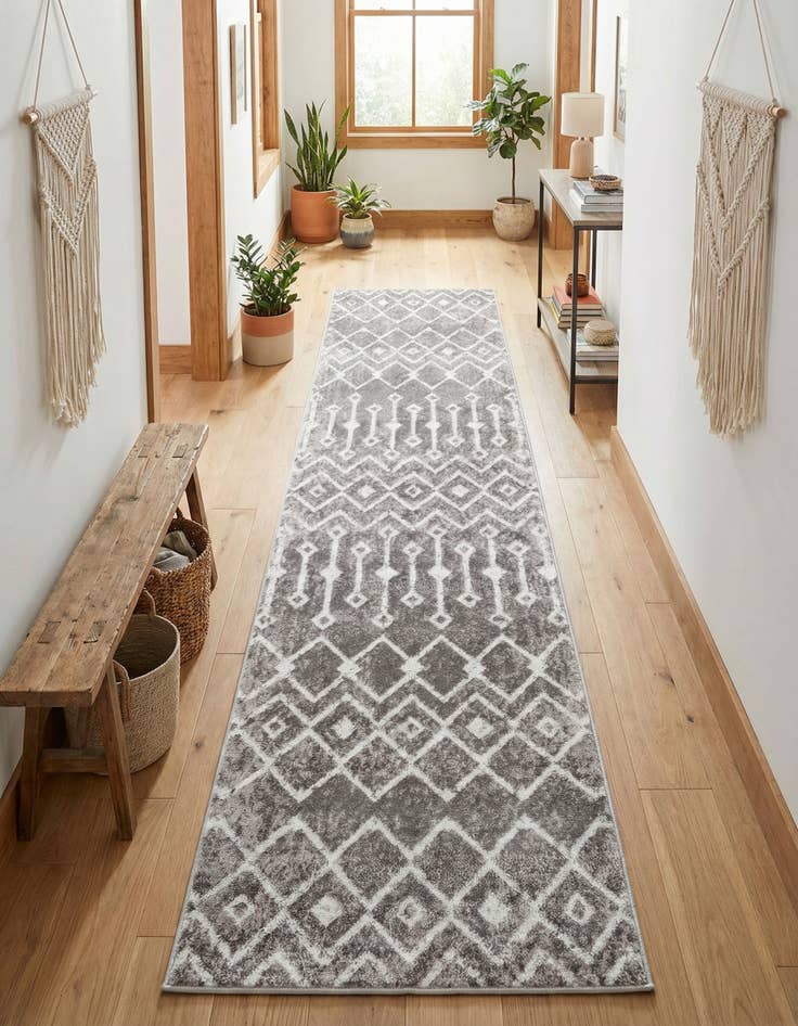 Detail image of 2' 7 x 10' Bohemian Trellis Runner Rug