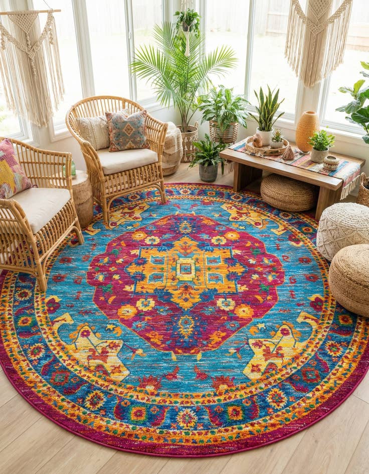 Detail image of 7' 10 x 7' 10 Calypso Round Rug