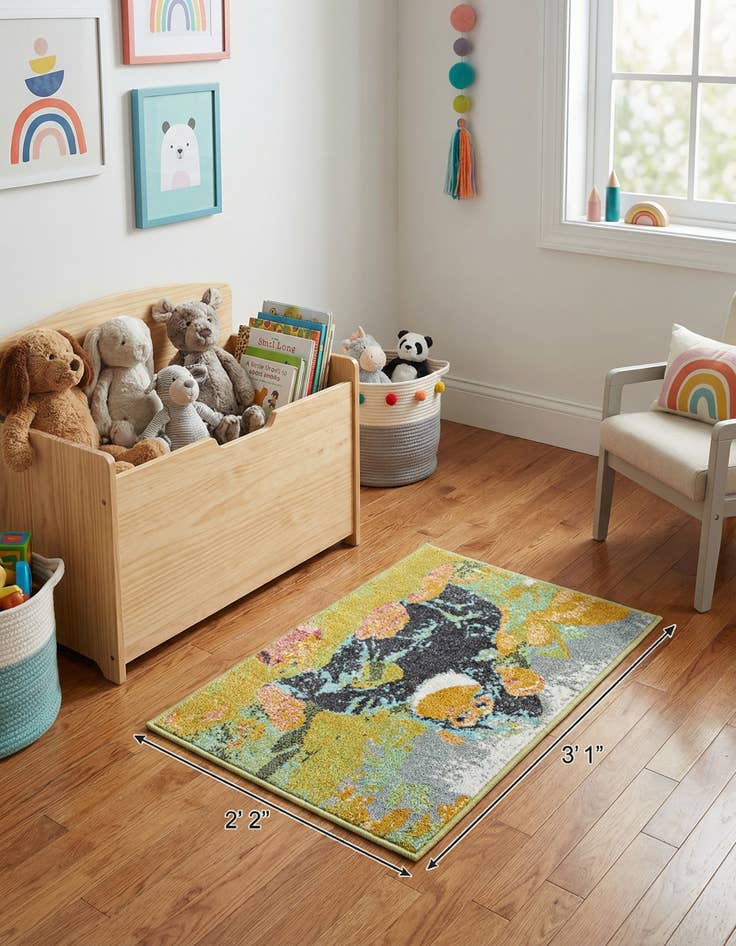 Detail image of 2' 2 x 3' 1 Gorilla Whimsy Kids Rug