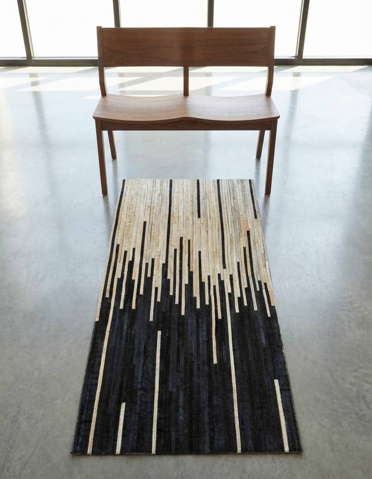 Detail image of 2' 2 x 4' 1 Cowhide Leather Runner Rug