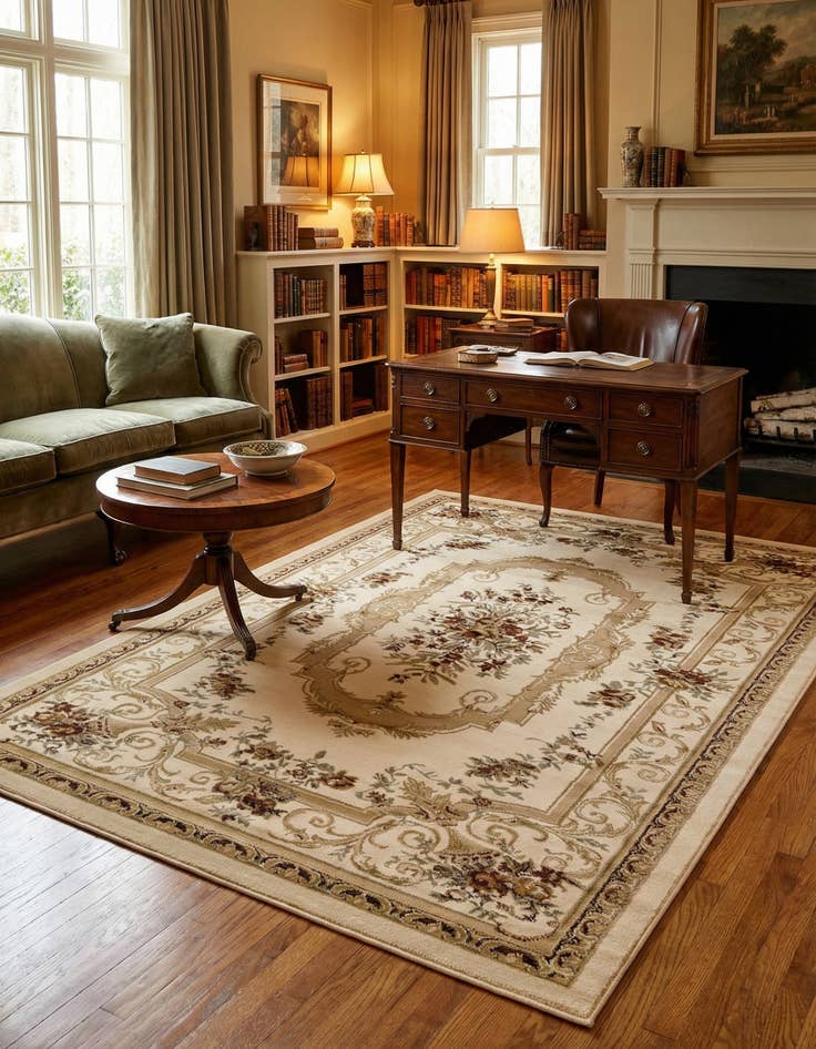 Detail image of 6' x 9' Classic Aubusson Rug