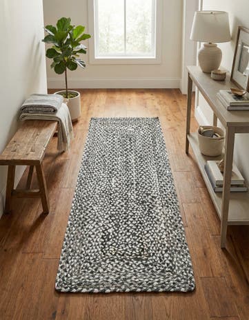 2' 6 x 6' 1 Handmade Braided Chindi Runner Rug
