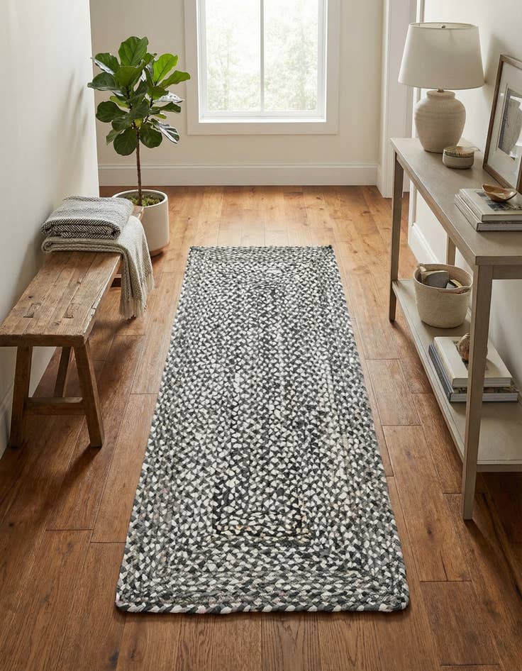 Detail image of 2' 6 x 6' 1 Handmade Braided Chindi Runner Rug