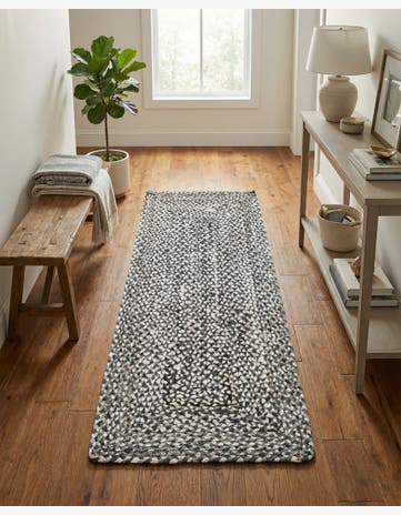 2' 6 x 6' 1 Handmade Braided Chindi Runner Rug