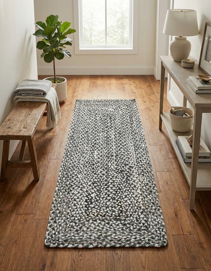 2' 6 x 6' 1 Handmade Braided Chindi Runner Rug