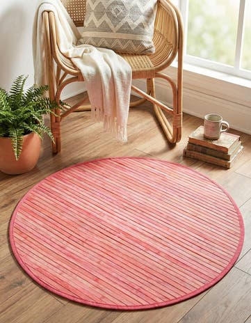 3' 3 x 3' 3 Bamboo Round Rug