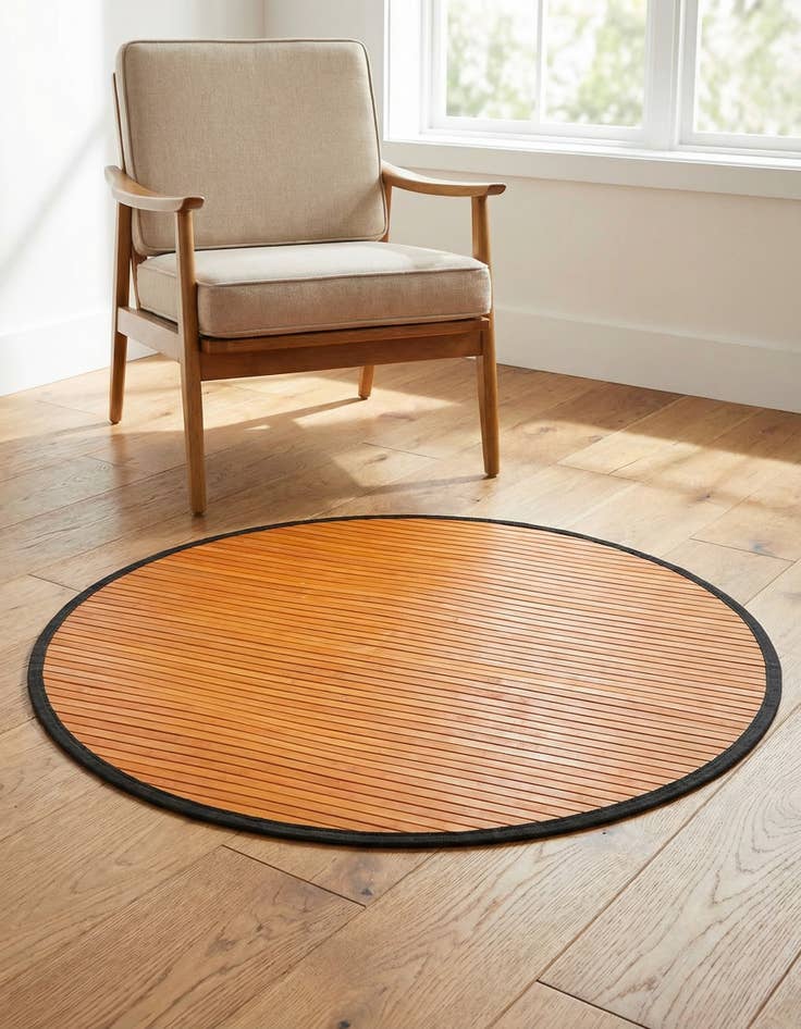 Detail image of 3' 3 x 3' 3 Bamboo Round Rug