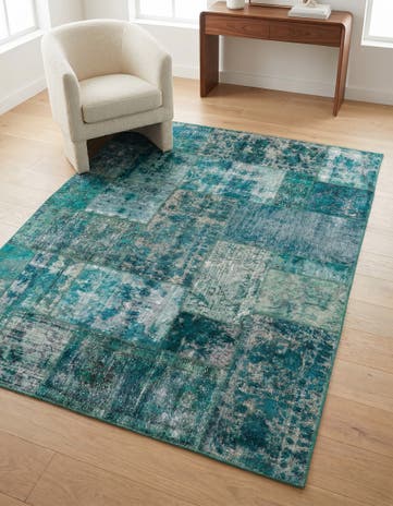 5' 2 x 6' 1 Hand Knotted Ultra Vintage Persian Wool Square Rug