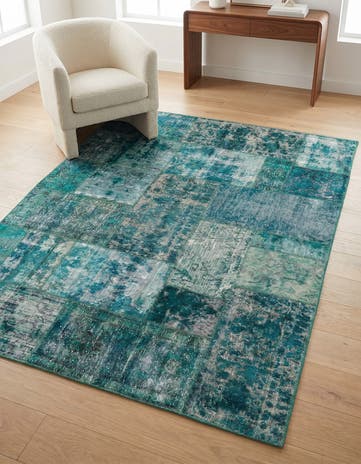 5' 2 x 6' 1 Hand Knotted Ultra Vintage Persian Wool Square Rug