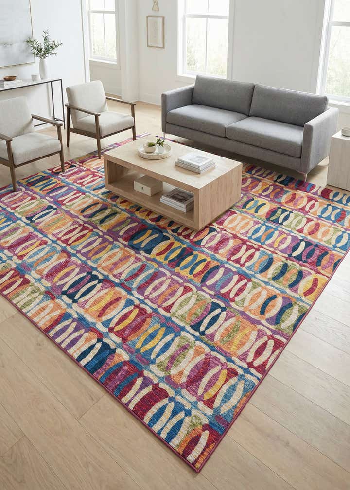 10' x 10' Easy-Clean Modern Indoor / Outdoor Square Rug