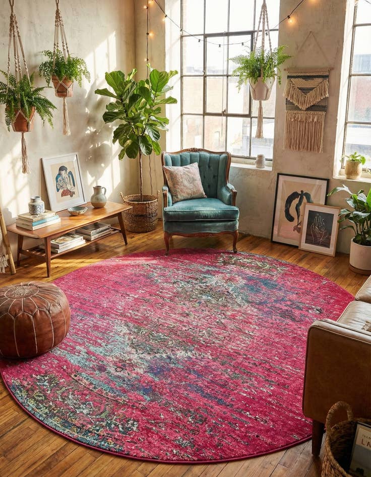 Detail image of 8' x 8'  Washable Arte Round Rug