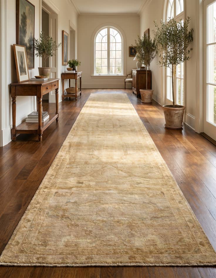 Detail image of 3' 3 x 11' 8 Hand Knotted Oushak Wool Runner Rug