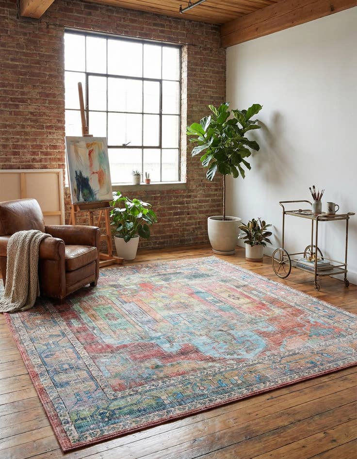 Detail image of 10' 6 x 10' 6 Washable Maahru Square Rug