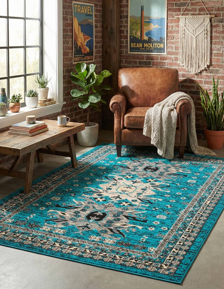 Detail image of 5' 3 x 8' Heris Rug