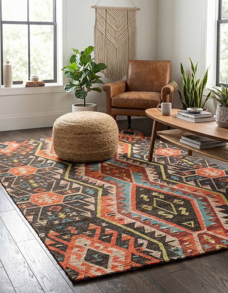 Detail image of 5' 1 x 8' Chenille Jute Rug