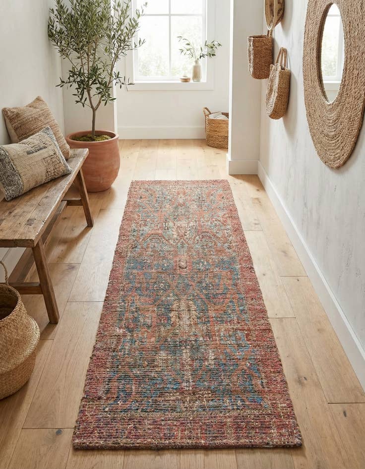 Detail image of 2' 2 x 8' Chenille Jute Runner Rug