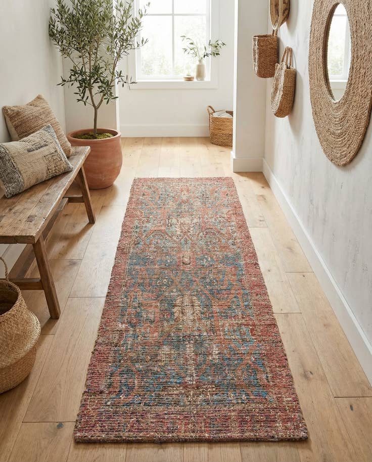Detail image of 2' 2 x 8' Chenille Jute Runner Rug