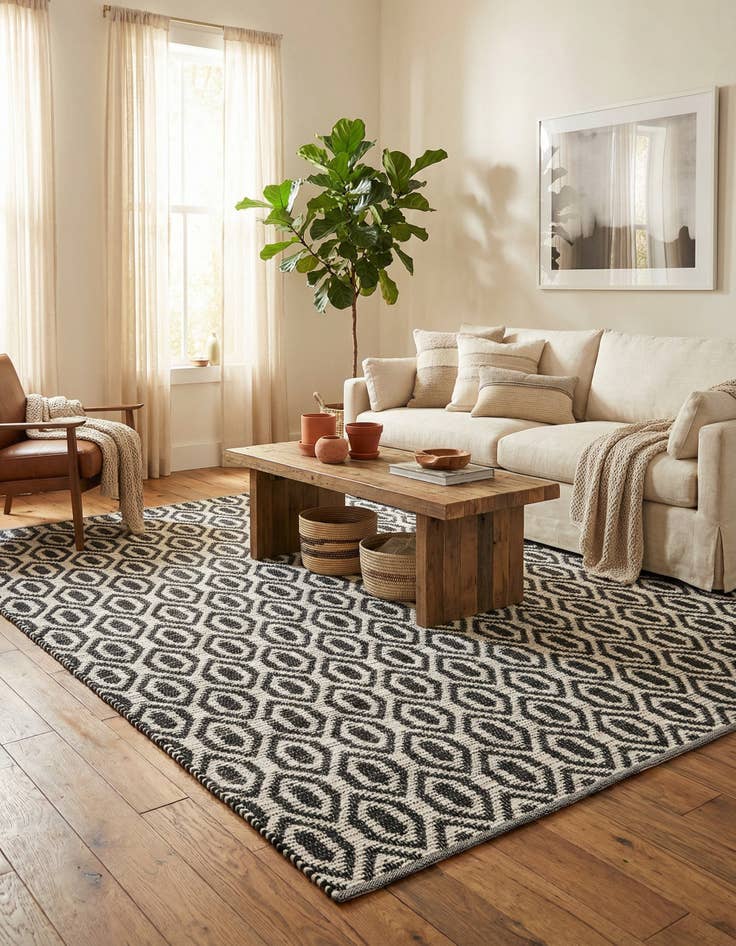 Detail image of 9' x 12' Hand Woven Chindi Jute Rug