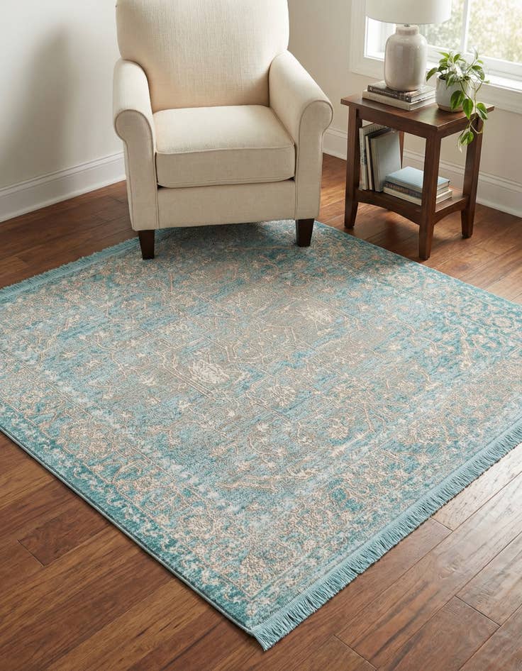 Detail image of 4' x 4' New Vintage Square Rug