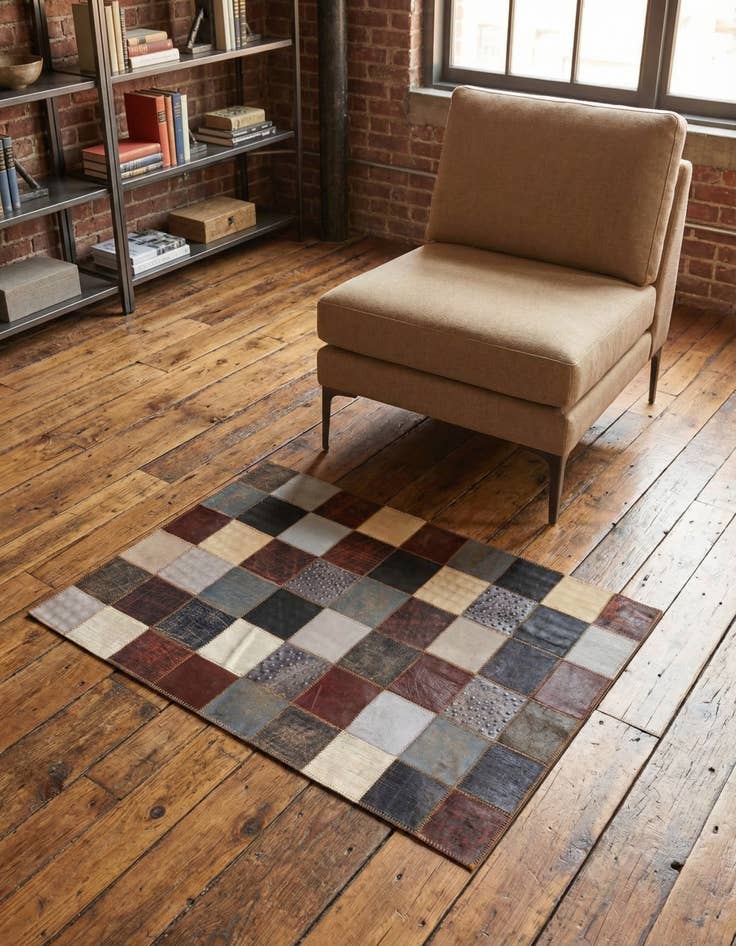 Detail image of 2' x 3' Cowhide Leather Rug