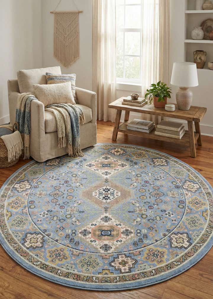 7' 10 x 7' 10 Kamala Washable Round Rug