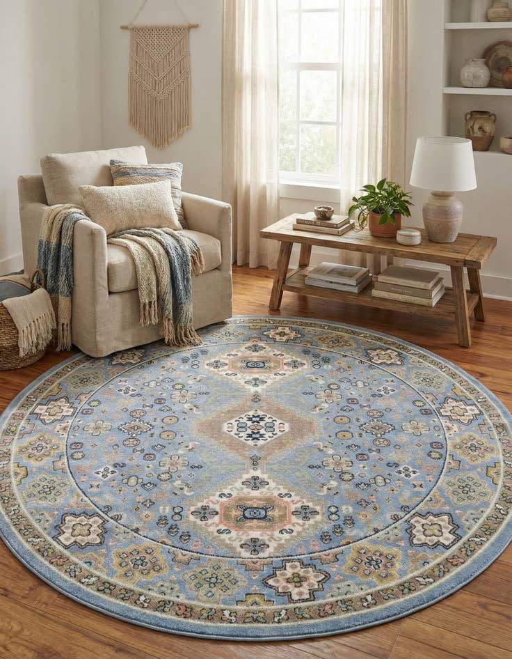 Detail image of 7' 10 x 7' 10 Kamala Washable Round Rug