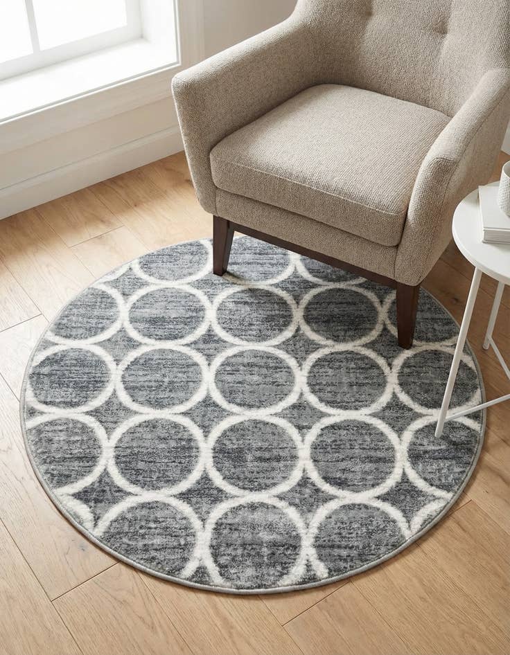 Detail image of  3' 3 x 3' 3 Lattice Trellis Round Rug