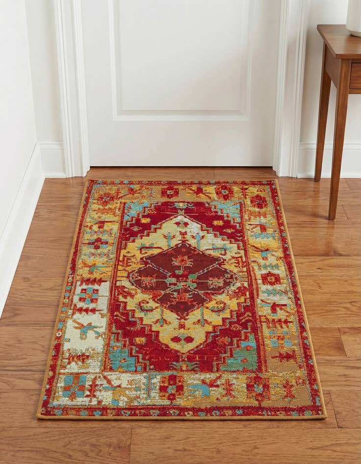 Detail image of 2' x 3' Washable Traditional Indoor / Outdoor Rug